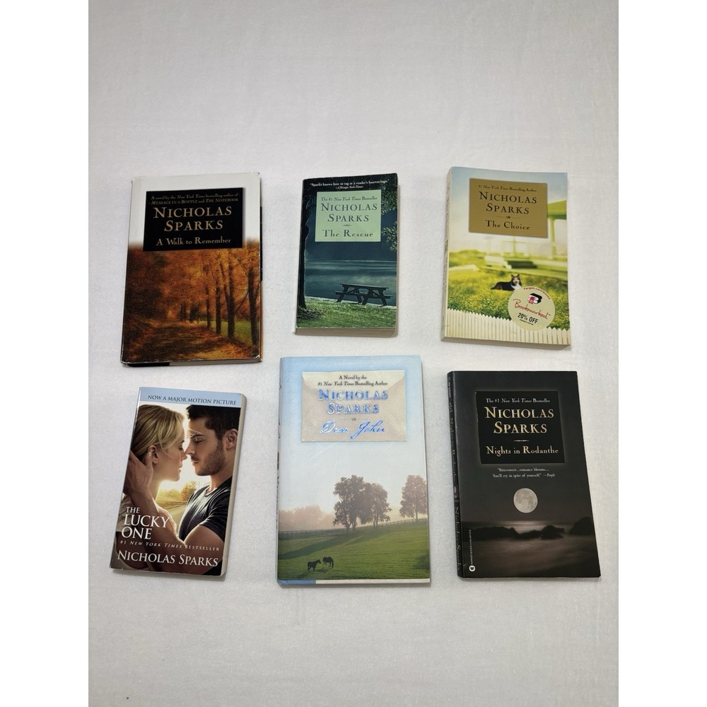 Nicholas Sparks Book Lot Of 6 Gently Used Books